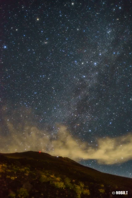 星空と富士山