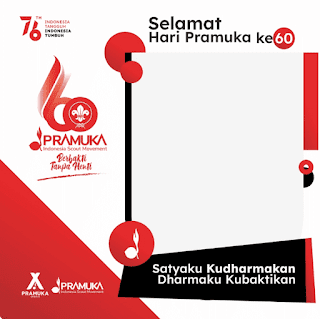 design tema, logo, stiker, background dan bingkai foto twibbon hari pramuka 2021