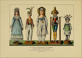 Dolls of the Duke of Reichstadt. Marie, Mameluke, Polishinel, child. Age of the Empire.