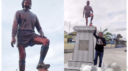 Patung Legenda Sepak Bola Mandar, Ahmad Jauhari di Bangun