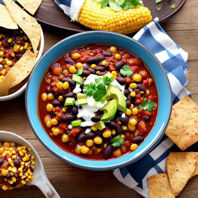 Chili Vegetariano com Feijão Preto e Milho