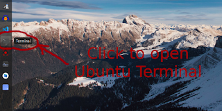 click on icon to open ubuntu terminal