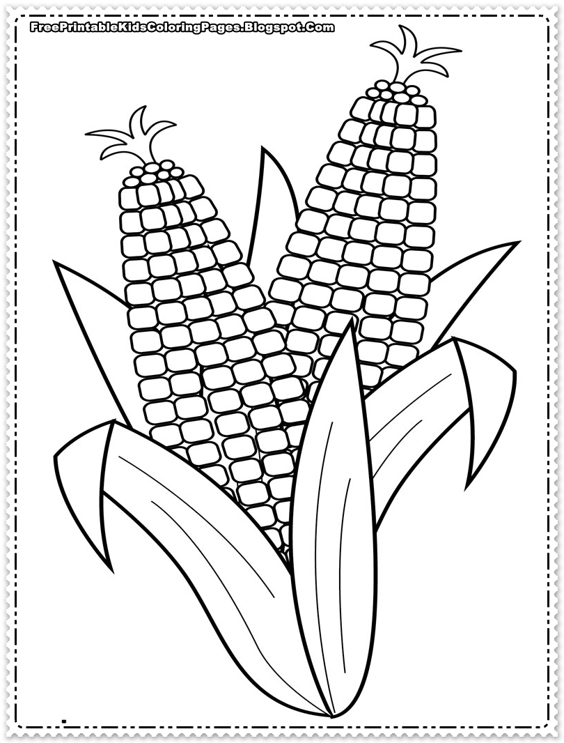 Download Corn Coloring Pages Printable | AMP Blogger design