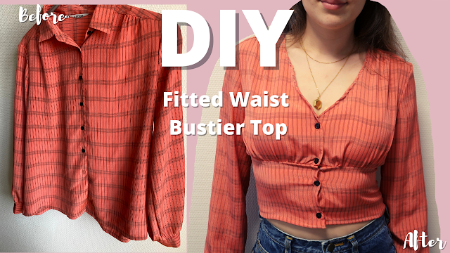 Diy sewing fitted waist bustier top |  thrift flip