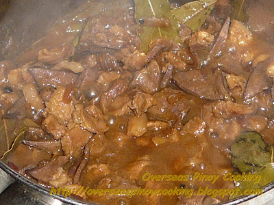 Dinaldalem, Pork Liver in Vinegar and Soy Sauce - Cooking Procedure