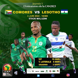 Comores vs Lesotho : Prix des billets d’entrée