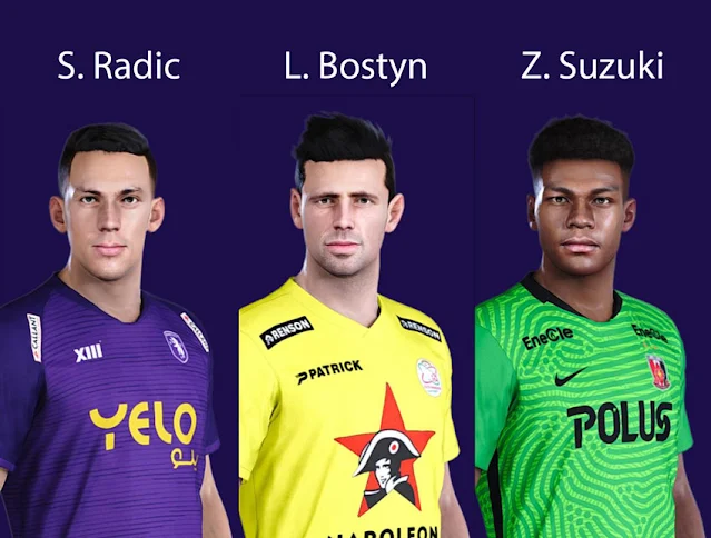 Faces - Stipe Radić, Louis Bostyn and Zion Suzuki For eFootball PES 2021