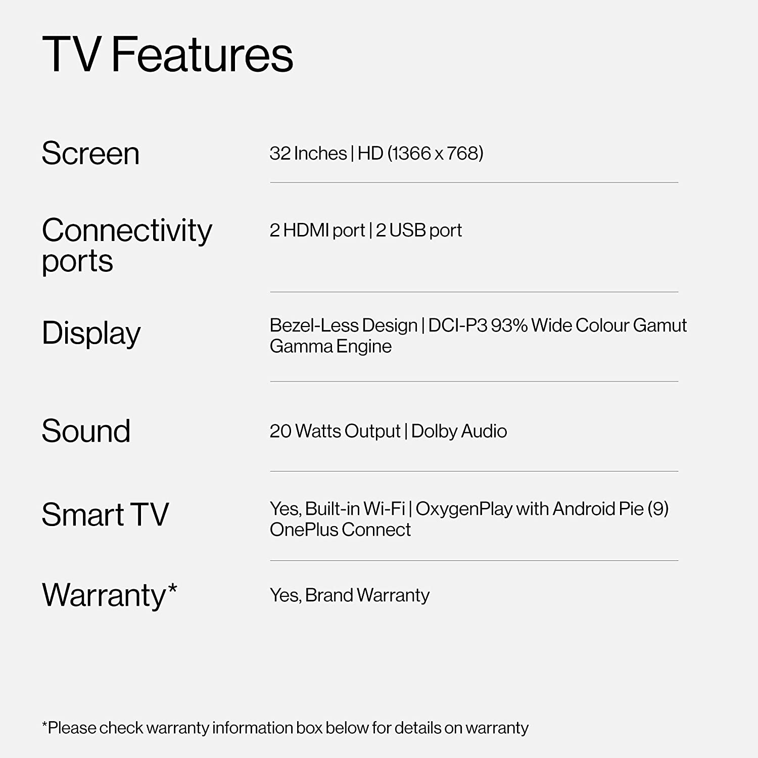 OnePlus HD LED Smart Android TV
