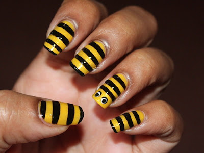 Yellow nails art design