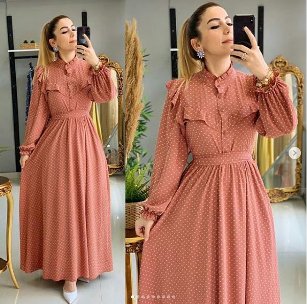 BTK Pelin Elbise Dokuma Krep Kumaş - ZileyButik