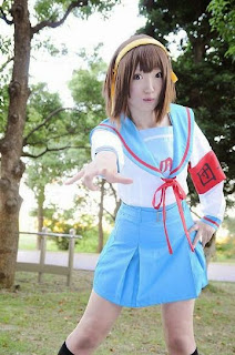 Busu Kawaii cosplay as Haruhi Suzumiya