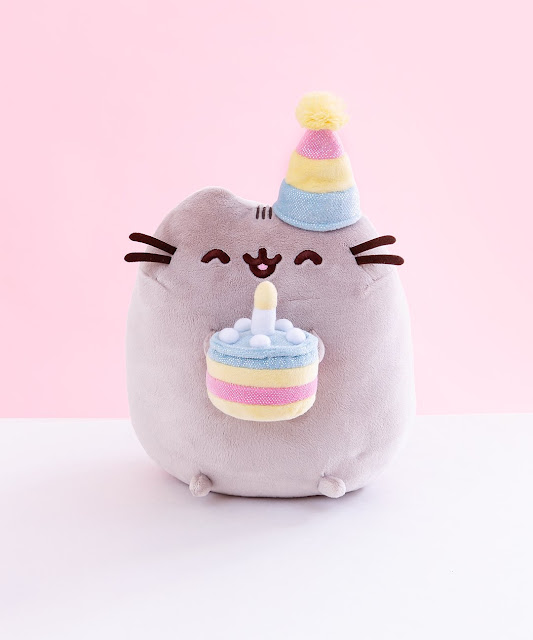 Pusheen Plush Holding a Birthday Cake