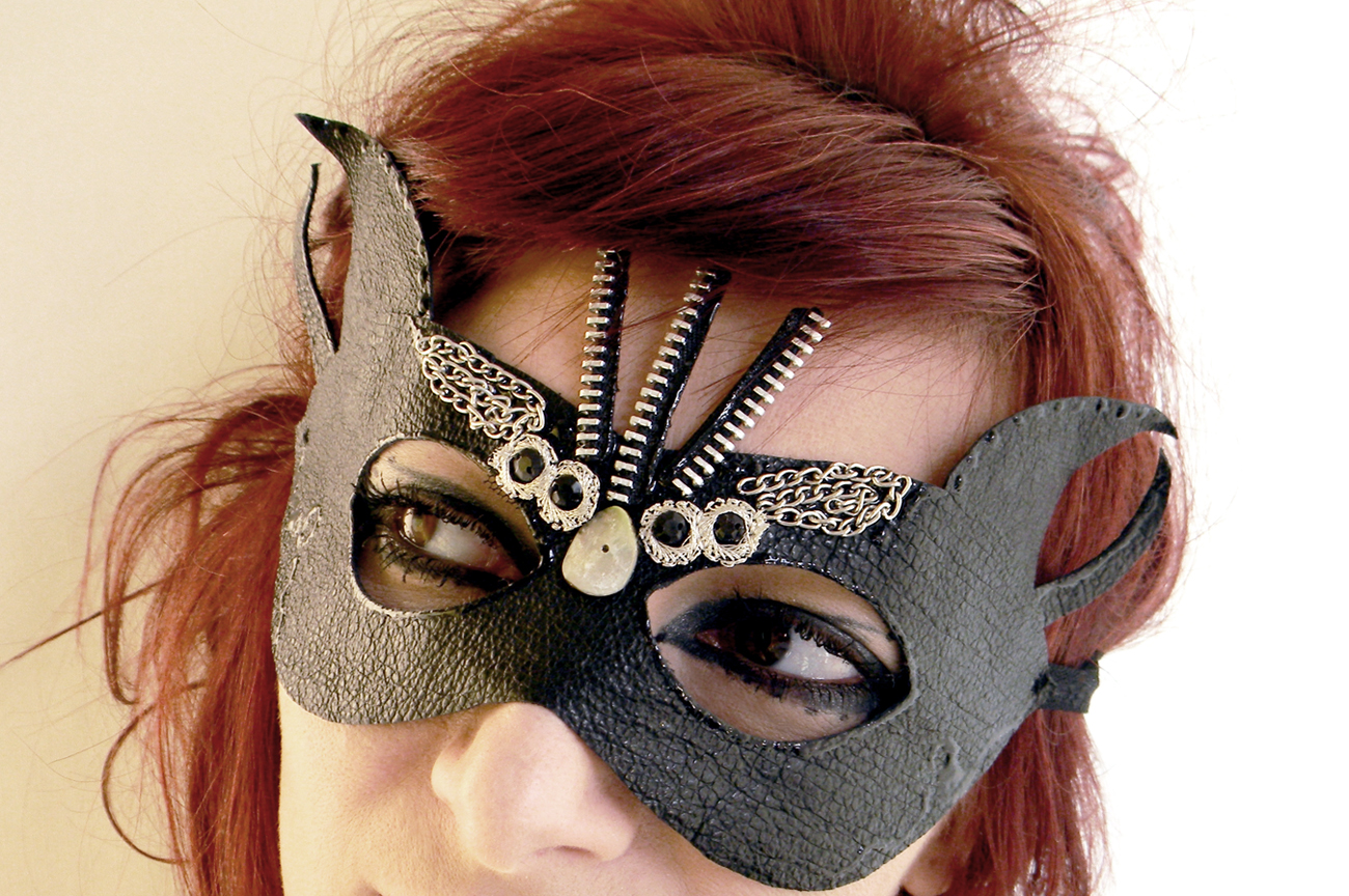 Handmade Mask Gothic Steampunk Devil Black Angel