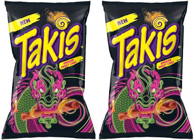 Two bags of Takis Dragon Sweet Chili rolled tortilla chips.