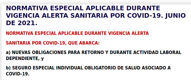 COVID-19. SEGURO INDIVIDUAL OBLIGATORIO Y NORMATIVA RETORNO A LABORES.