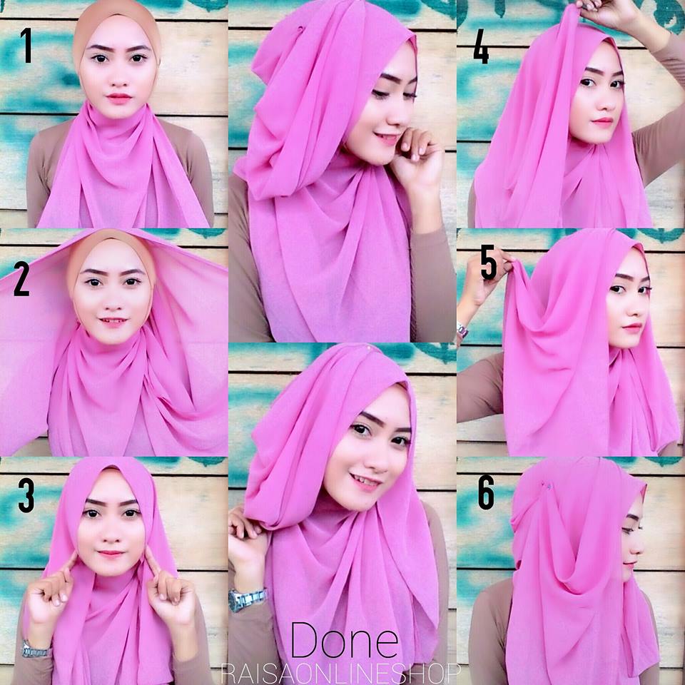 29 Koleksi Tutorial Hijab Indonesia Pashmina Satin Terupdate Tutorial