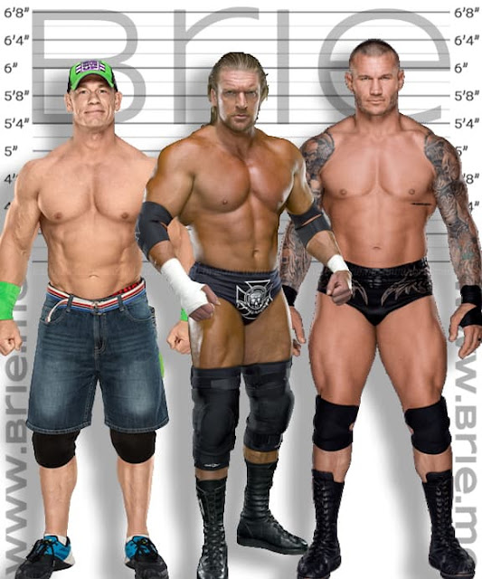Triple H height comparison with John Cena and Randy Orton