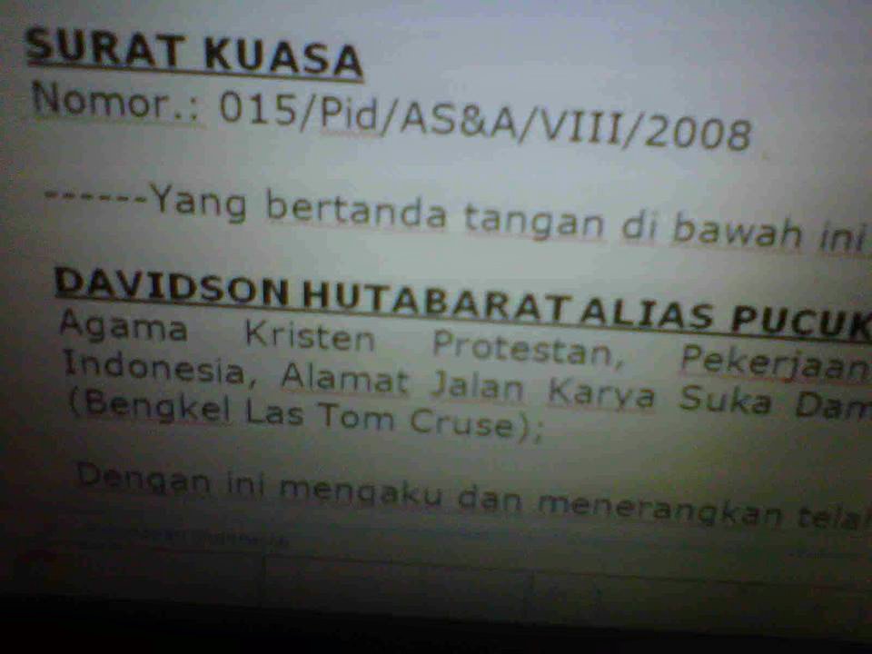 Kantor Advokat & Pengacara Medan: Contoh Surat Kuasa Kasus 