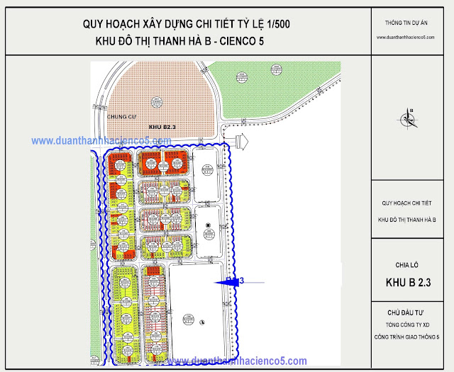 Sơ đồ khu B2.3 dự án Thanh Hà Cienco 5 Hà Đông