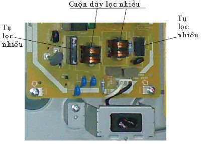 Hình 4 - Các linh kiện thực tế của mạch lọc nhiễu