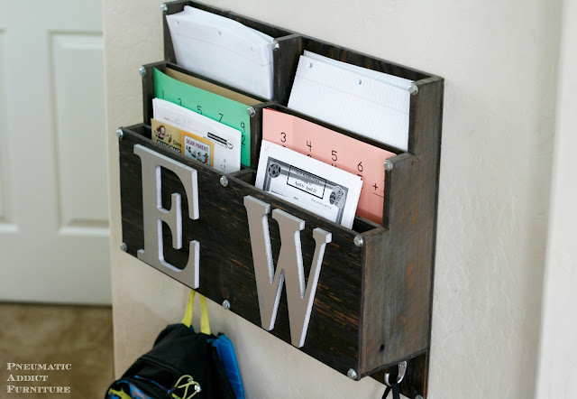 DIY backpack and homework storage