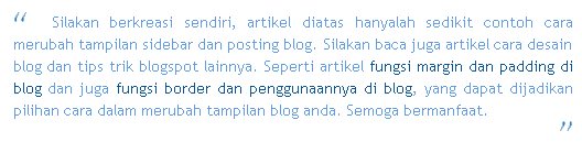 cara merubah tampilan blockquotes diblog