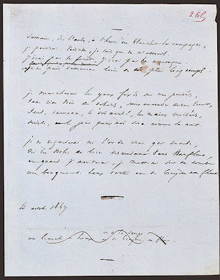 Manuscrit del poema «Demain, dès l'aube...» de Victor Hugo