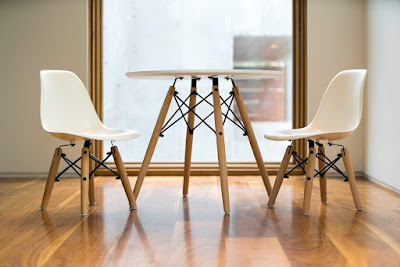 Mid Century Style Modern White Table Set