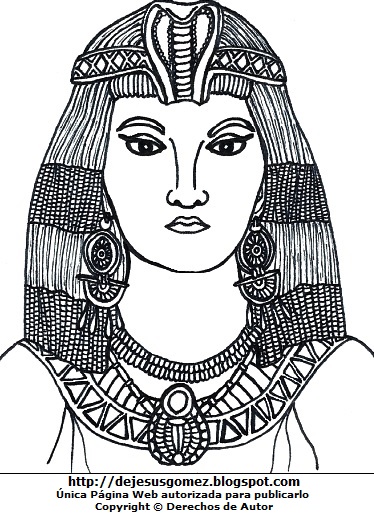 Imagen de Cleopatra para colorear, pintar o imprimir. Dibujo de Cleopatra de Jesus Gómez