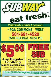 Free Printable Subway Coupons