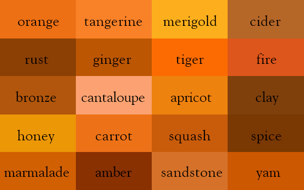 Correct Names Of All Color Shades