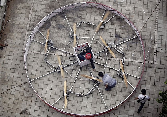 Former Chinese Farmer Builds Homemade Flying Saucer