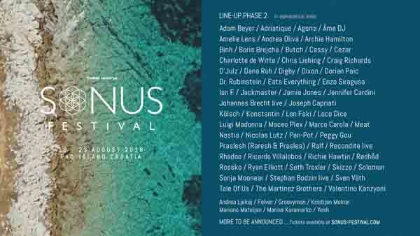 sonus festival, festival, croacia, line up, música, música electrónica, techno, tech house, house, deep house