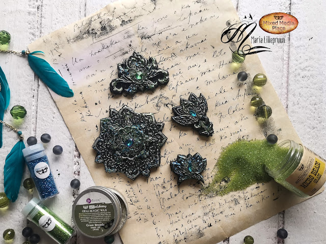 Mixed media clay magnets tutorial by Maria Lillepruun