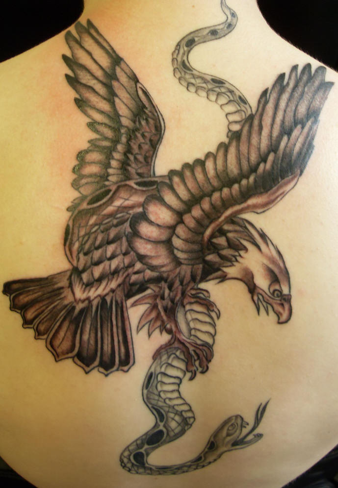 The most important feature of eagle tattoo is its feather