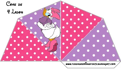 Daisy: Free Printable Boxes. Daisy Free Printable Cone Box