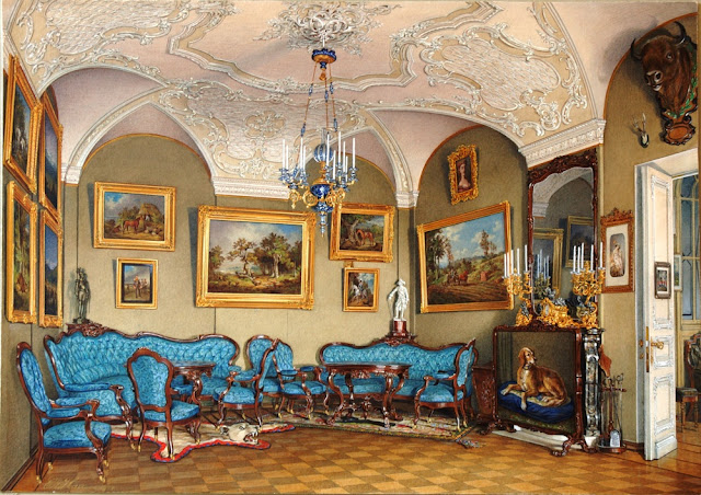 Гау Э. П. Гостиная императора Александра II в Гатчине, 1874. Интерьер