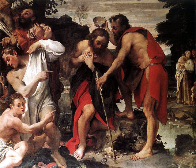 Annibale Carraci,baptism of christ, italian baroque