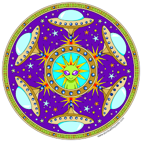 I want to believe alien mandala- blank version available to color