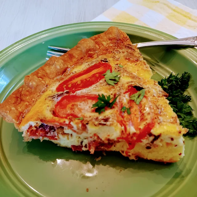 Bacon and Tomato Quiche at Miz Helen's Country Cottage