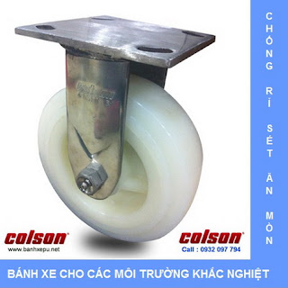 Bánh xe đẩy hàng inox bánh xe Nylon chịu tải trọng nặng | banhxepu.net