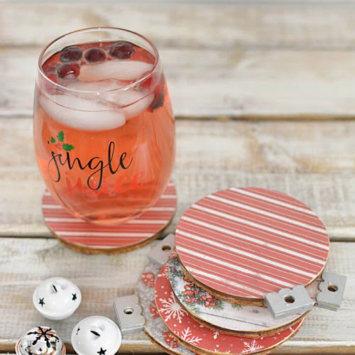 Christmas Scrapbook Paper Drink Coasters