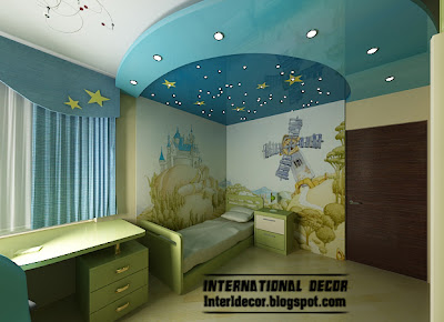 Best creative kids room ceilings design ideas, cool false ceiling blue starry sky