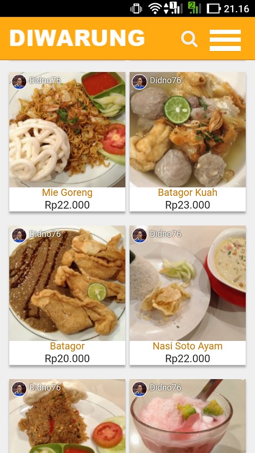 Diwarung, Aplikasi Katalog Makanan Minuman Terlengkap Se 