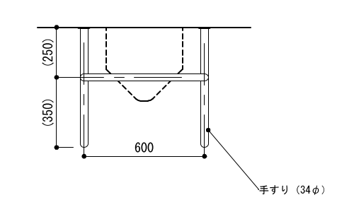 6-28-1　小便器手すり 平面
