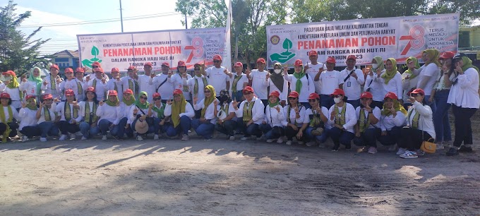 MOMEN HARI KEMERDEKAAN RI BWS KALIMANTAN II KEMENTERIAN PUPR KALTENG GELAR PENANAMAN POHON