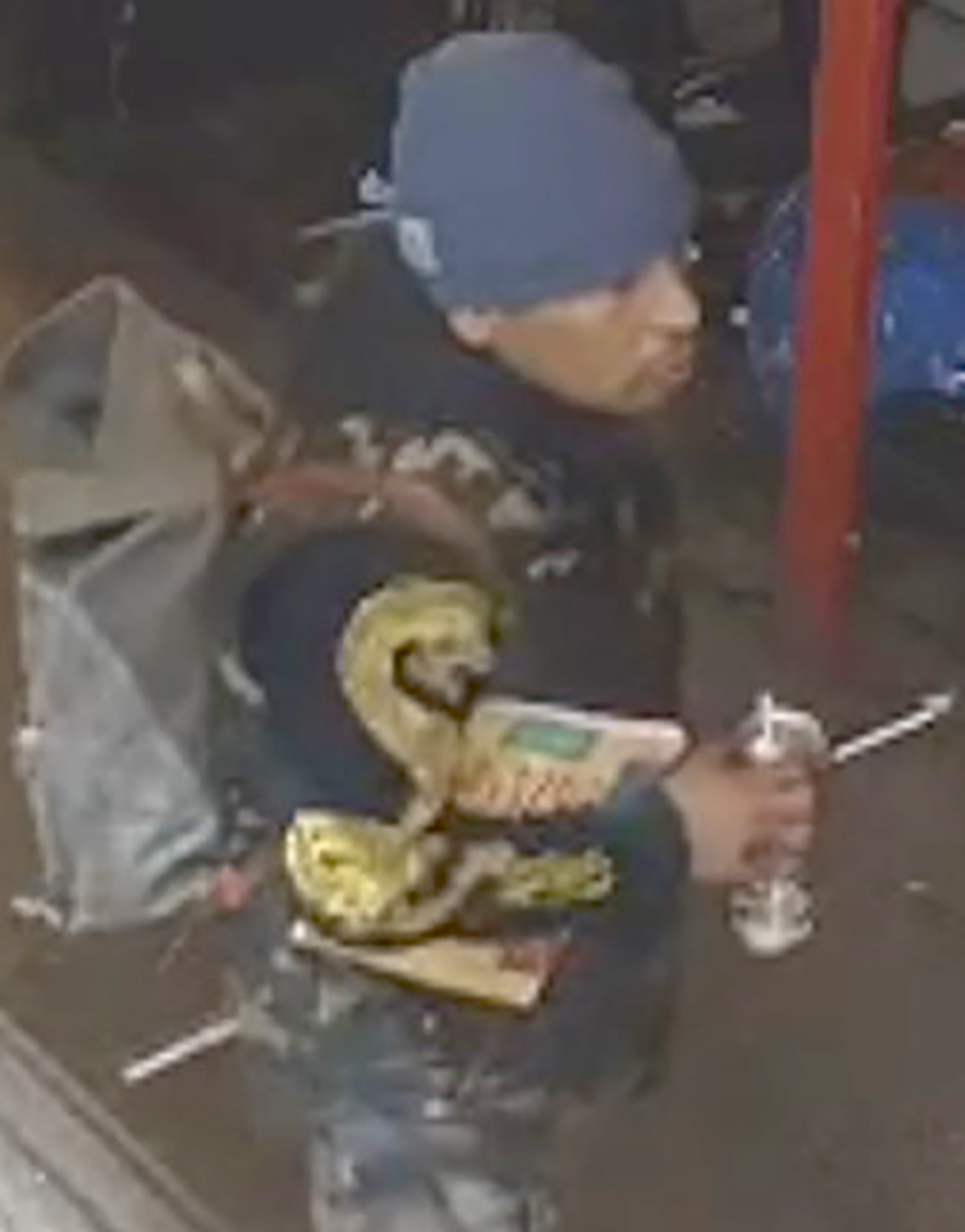 The NYPD is searching for this man in connection with an assault on a man with a metal pipe. -Photo by NYPD