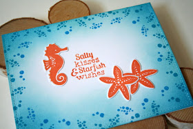 Blue and Orange Ocean Love Card featuring Newton's Nook Designs Tranquil Tides