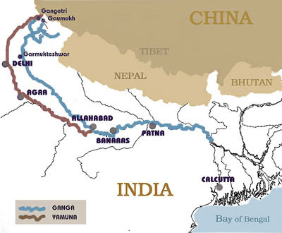 Ganga river map