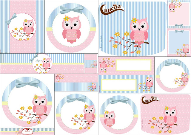 Pretty Pink Owl:  Free Printable Candy Bar Labels.